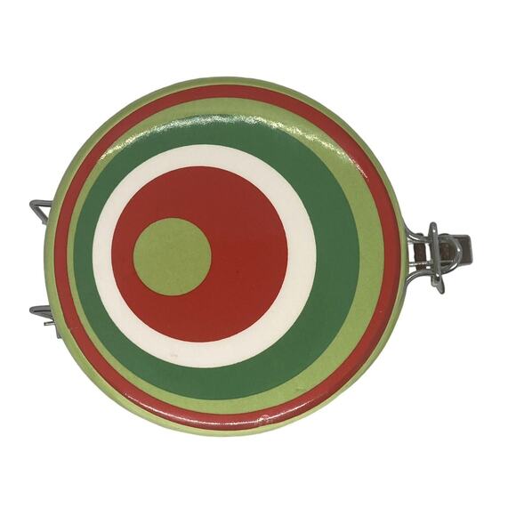 Christmas Trees Wire Bail Lidded Candy Coffee Treat Crock Canister Lucerne Foods - Picture 6 of 16